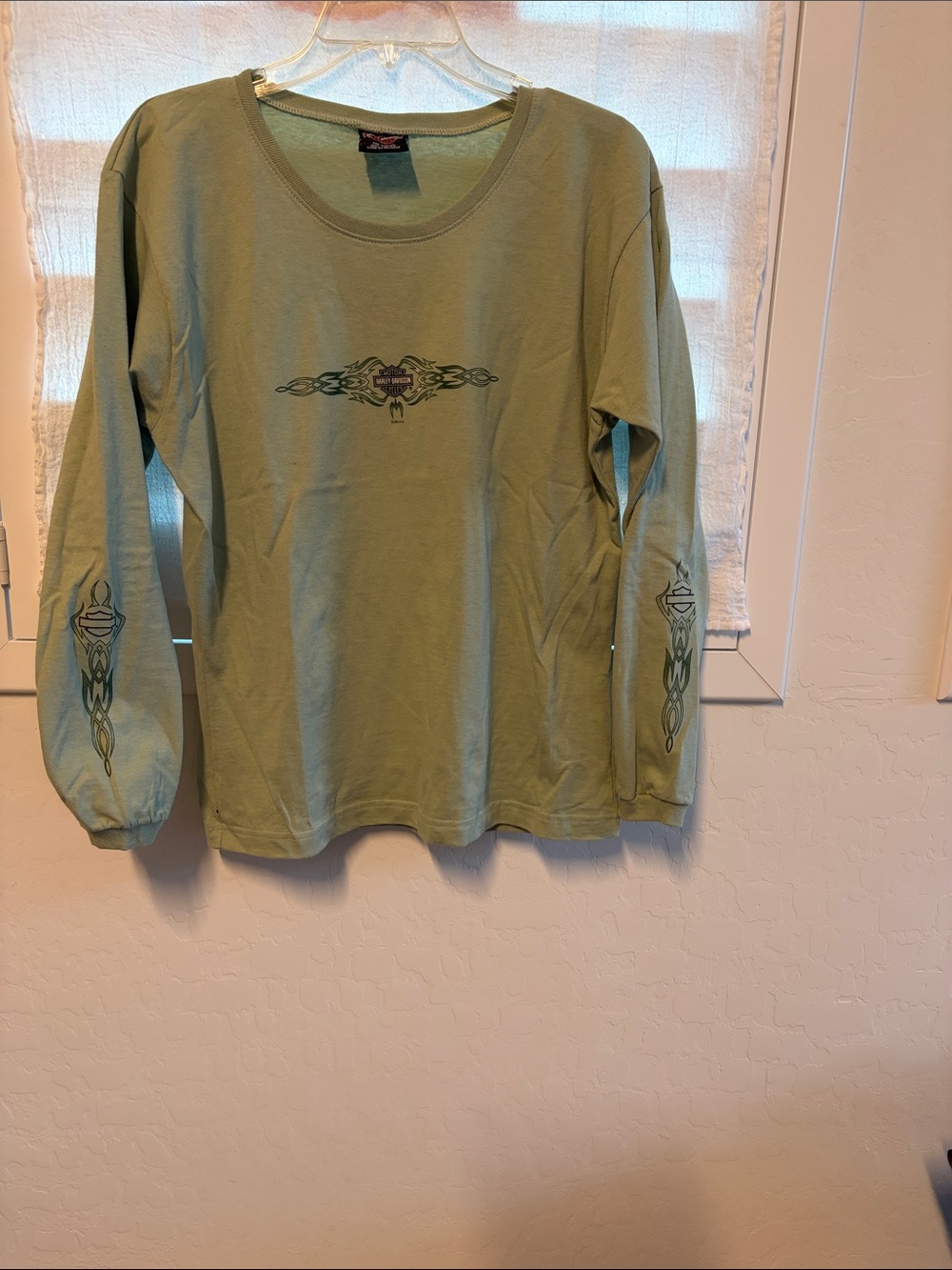 Harley-Davidson Downtown Seattle Light Olive Green Graphic Tee with Neck Label